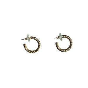J. Crew Gold Twisted Hoop Earrings